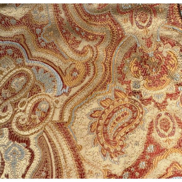 Springmaid Beautiful Fabric Shower Curtain Vintage 90s Gold Red Blue Print 70x72 - Picture 2 of 7